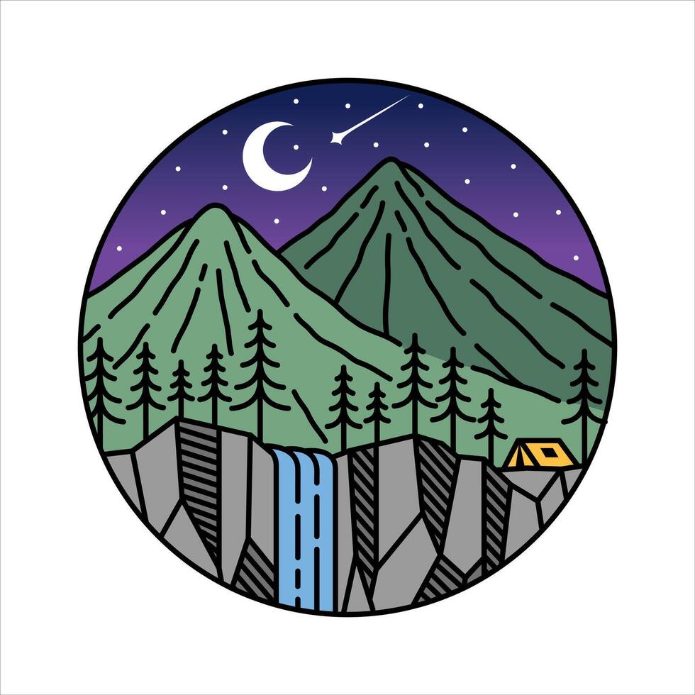Natural moon in the frame illustration vector