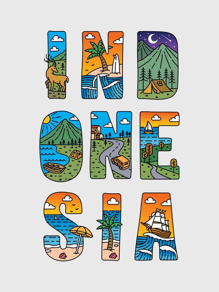 Logo text indonesia design vector