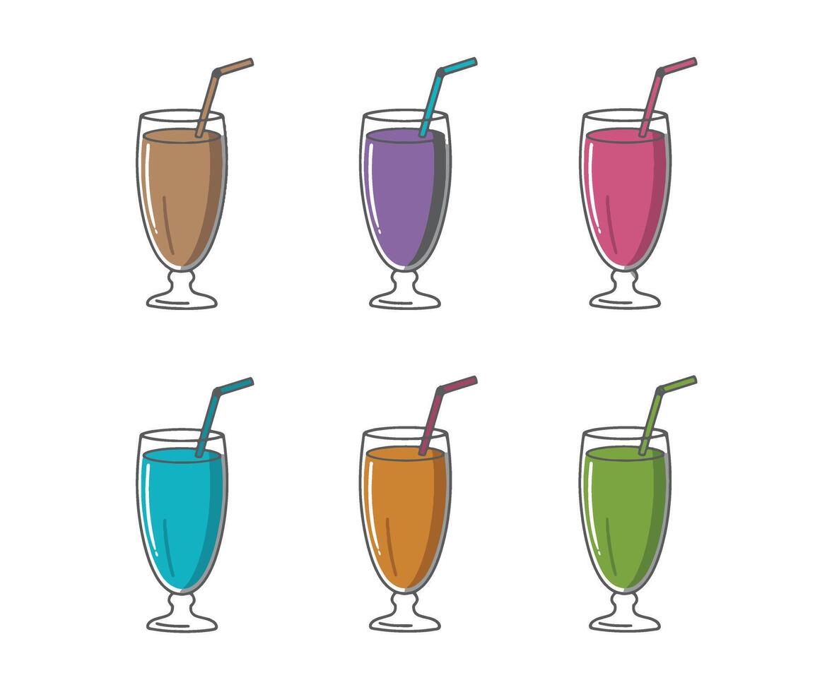 Tasty Cold Juice and Colorful Drinks in Refreshing Flavors vector
