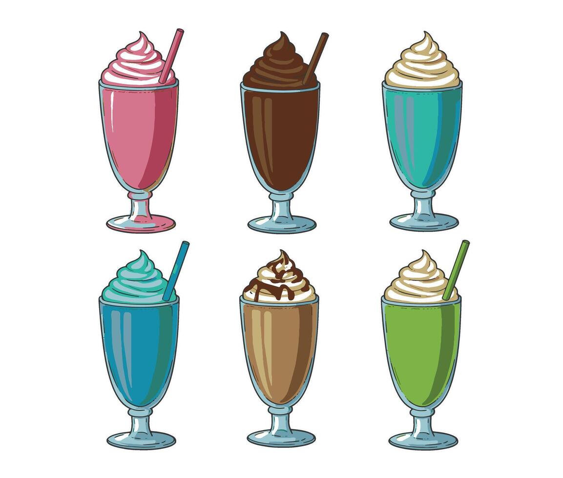 Cold Refreshing Drinks and Colorful Tasty Juice Selection vector