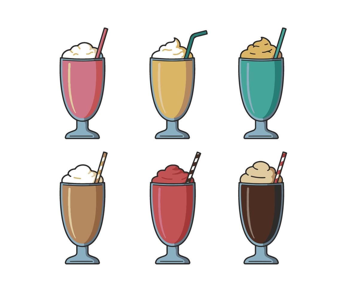 Cold Tasty Juice and Colorful Drinks for a Cool Treat vector