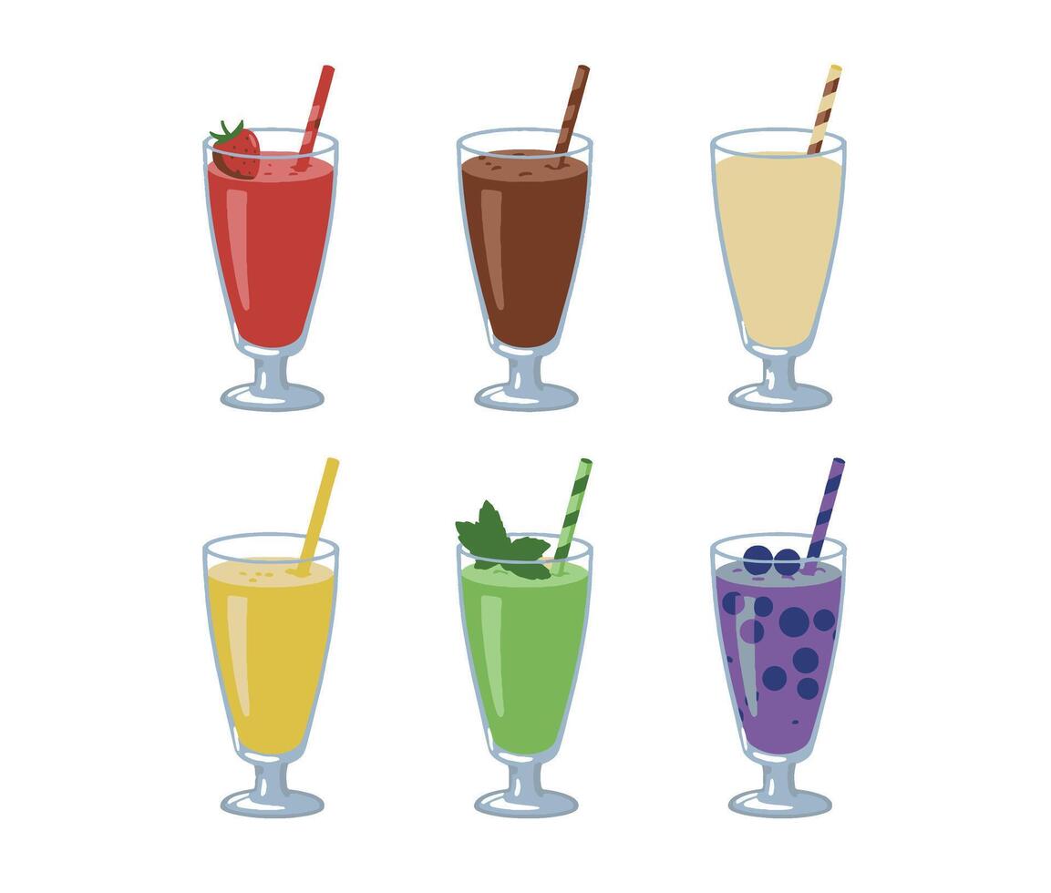 Fresh Tasty Juice and Colorful Cold Drinks for a Cool Treat vector