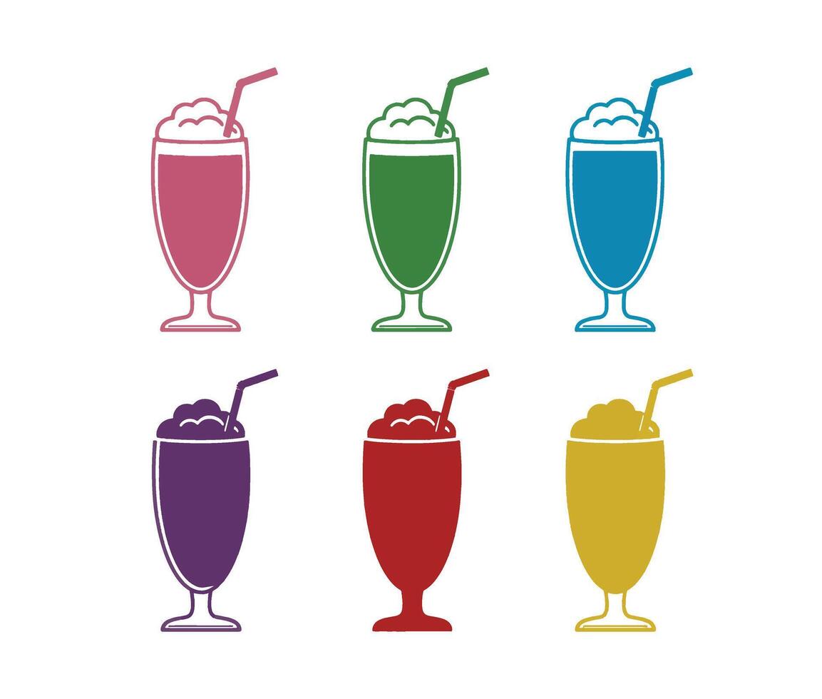 Chilled Colorful Drinks and Cold Tasty Juice in Glasses vector