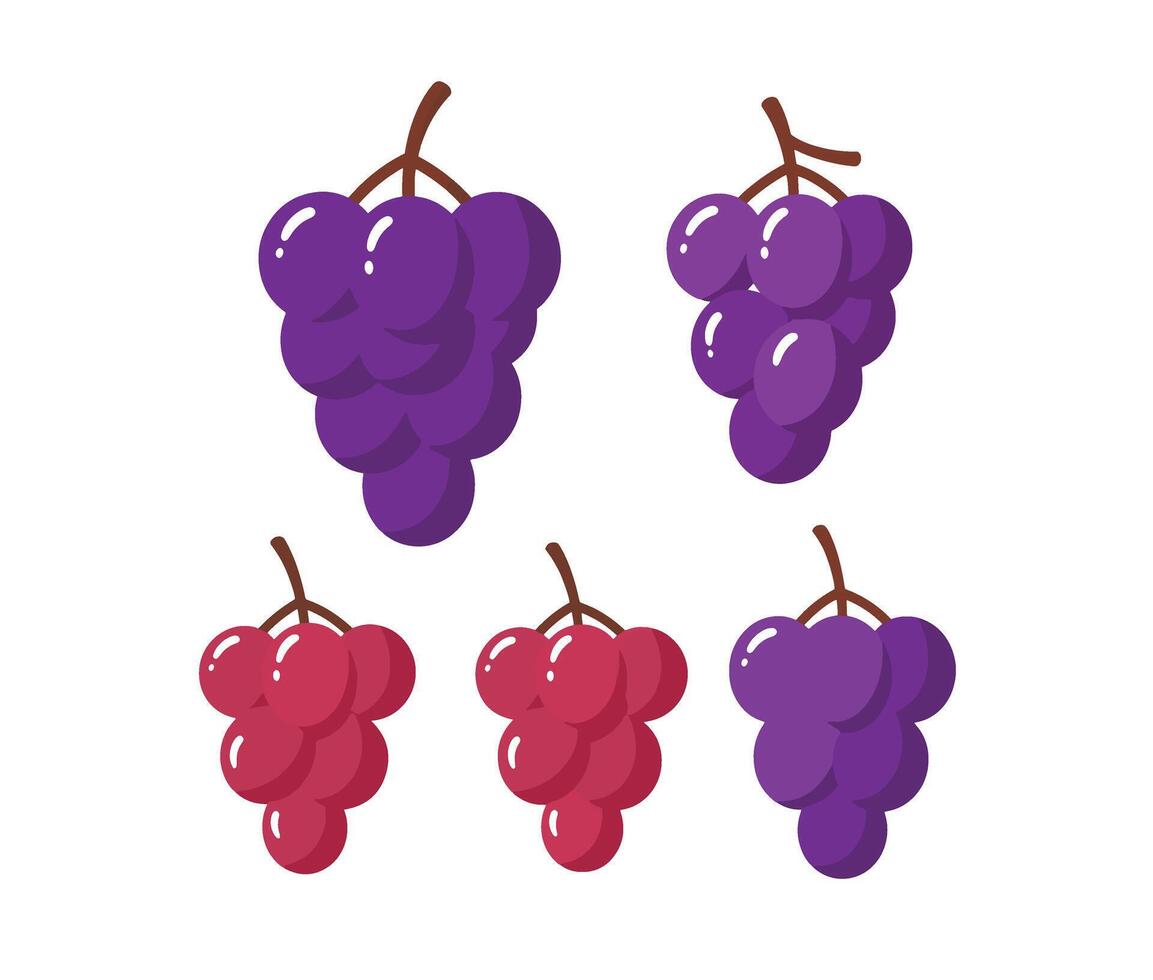 Beautifully Designed Grape Icons with Different Artistic Interpretations vector