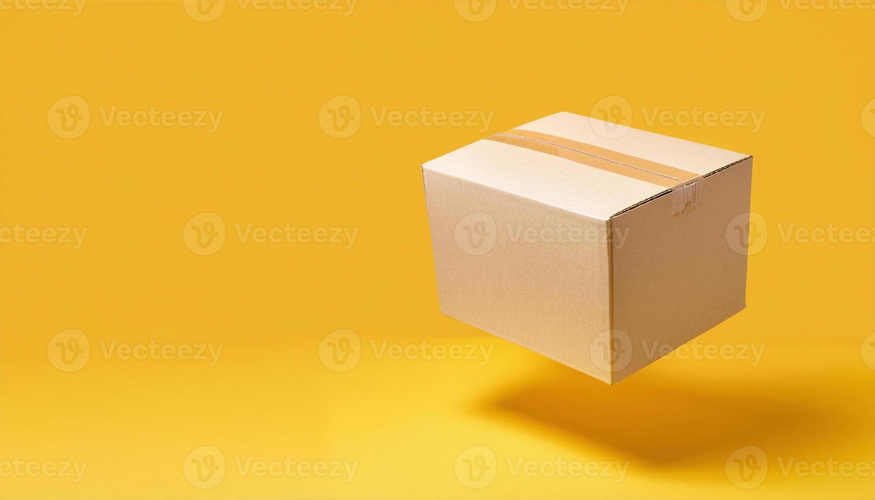 Delivery Box on Orange Background photo