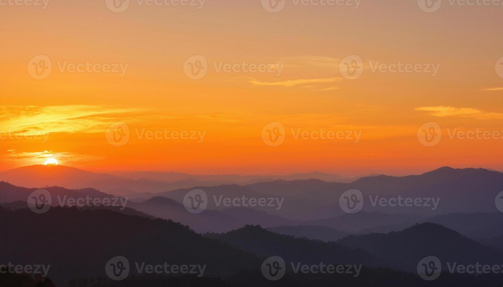 Mountain Silhouette at Sunset photo