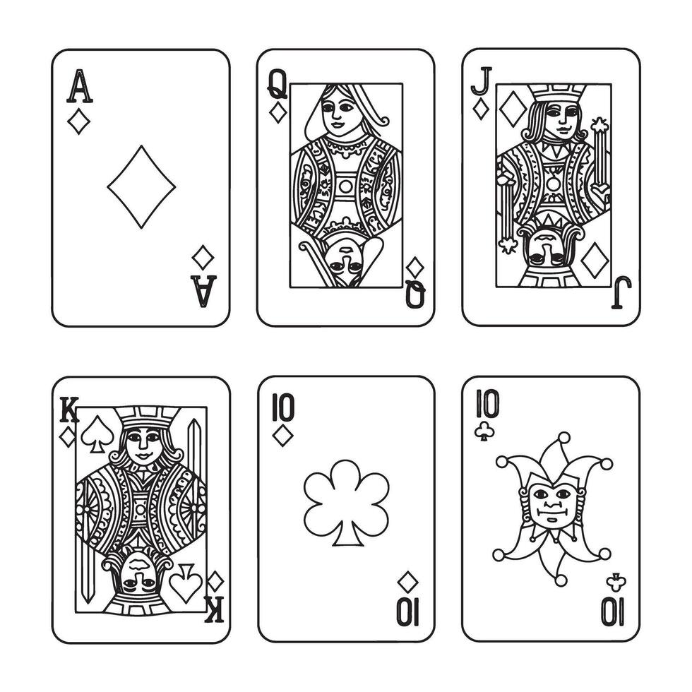 Step by Step Playing Card Art Guide Exploring Drawing and Shading Methods vector
