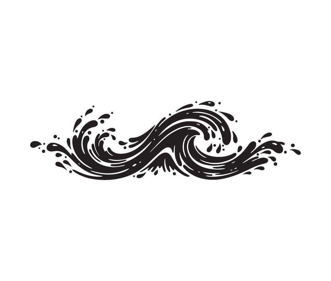 Abstract modern water splash wave with stylish fluidity vector