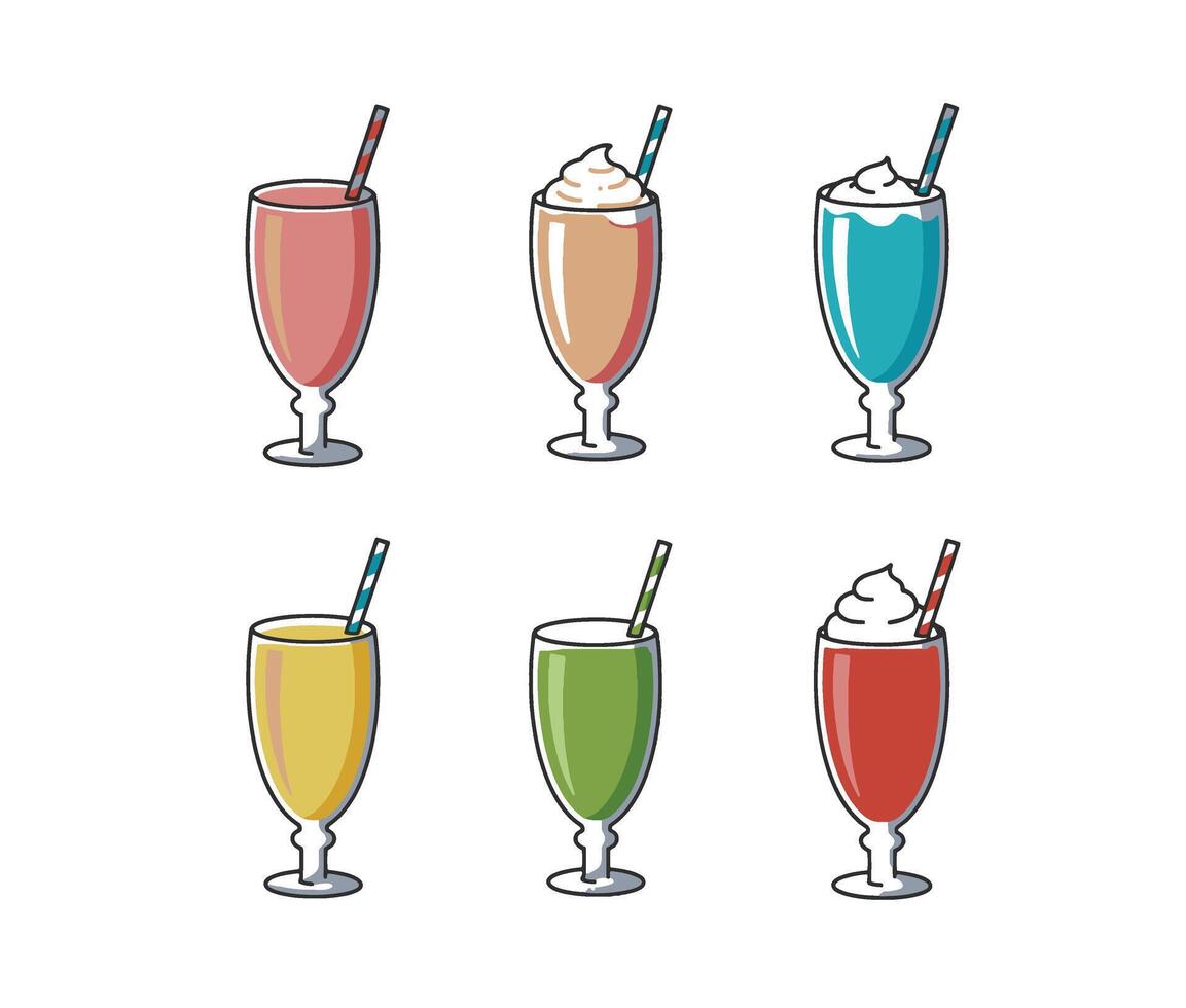 Delicious Tasty Juice and Colorful Cold Drinks for Summer Fun vector