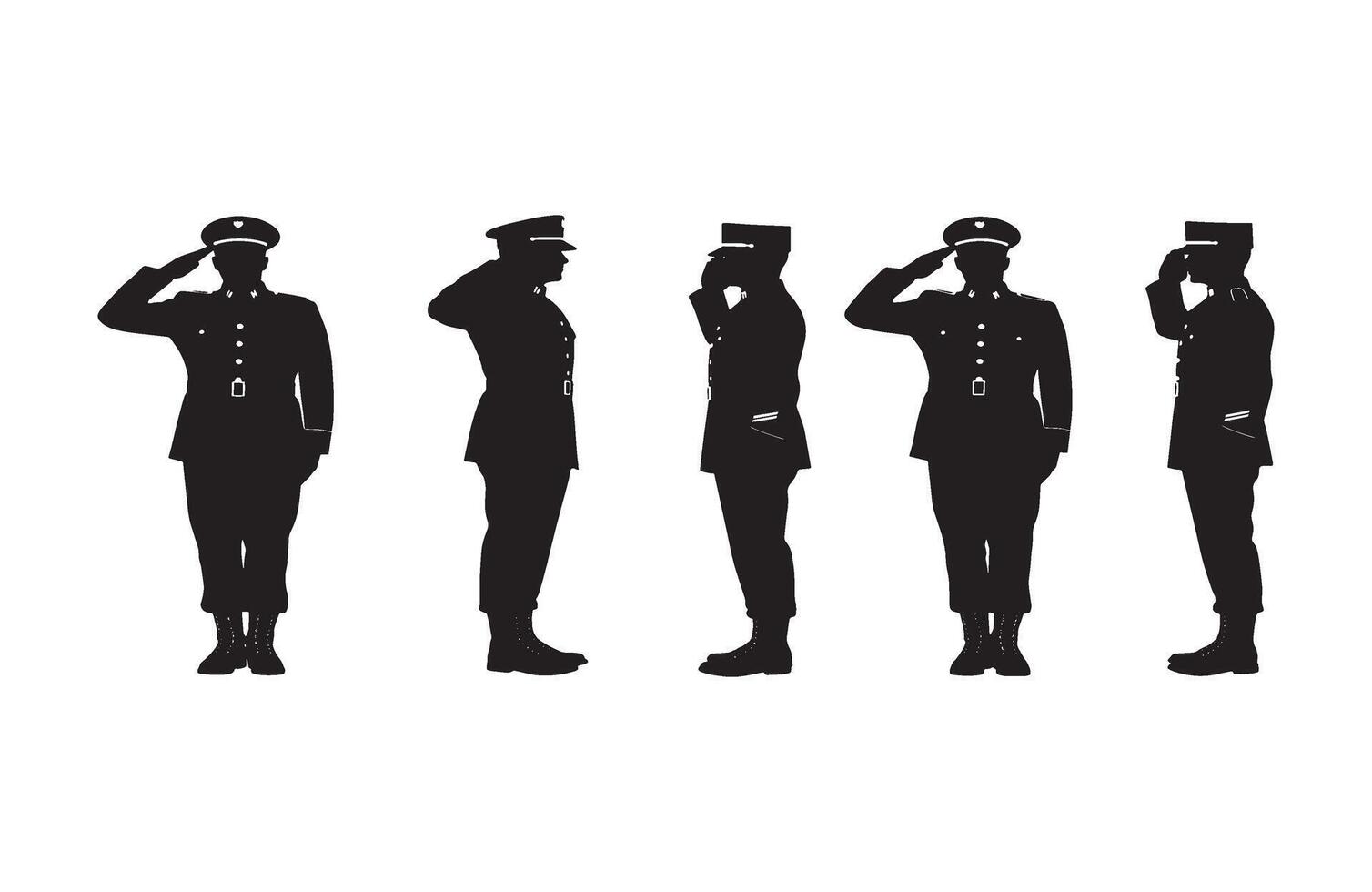 Military officer expressing respect and discipline through professional saluting pose vector