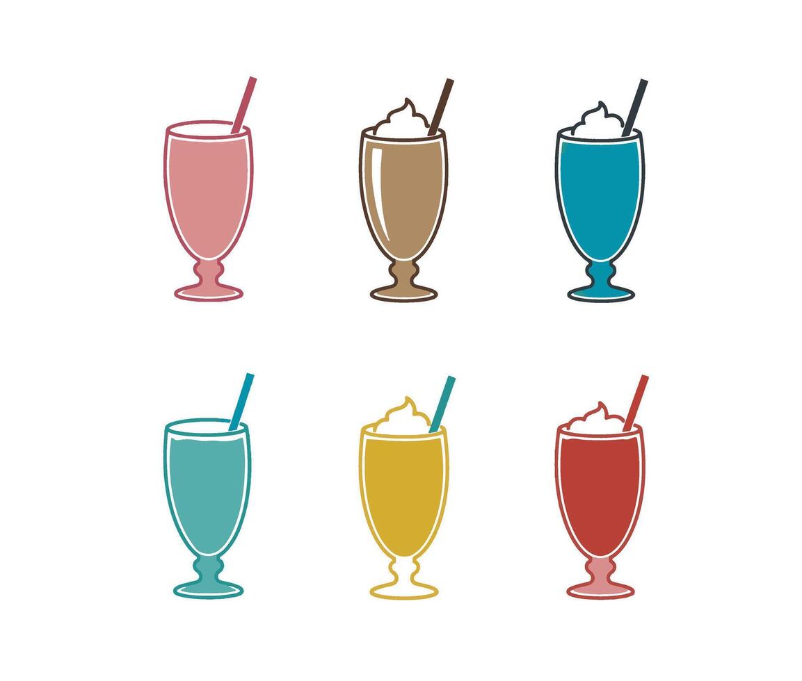 Cold Tasty Juice and Colorful Drinks in Different Flavors vector