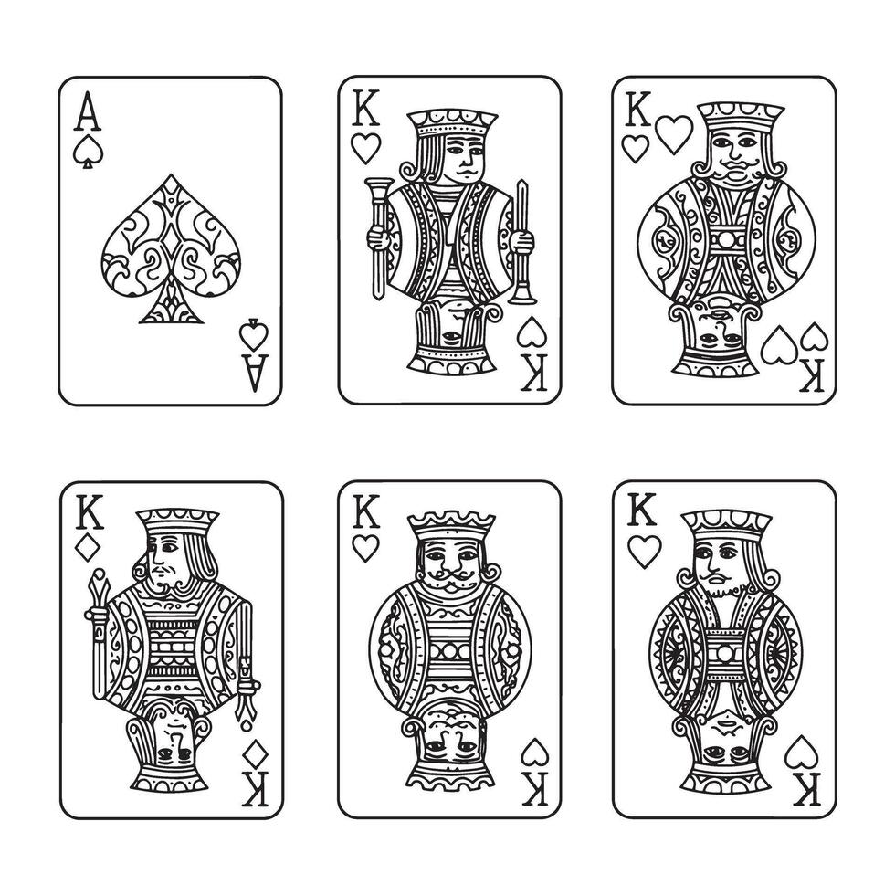 Playing Card Drawing Practice Improve Artwork Skills with Guided Tutorials vector