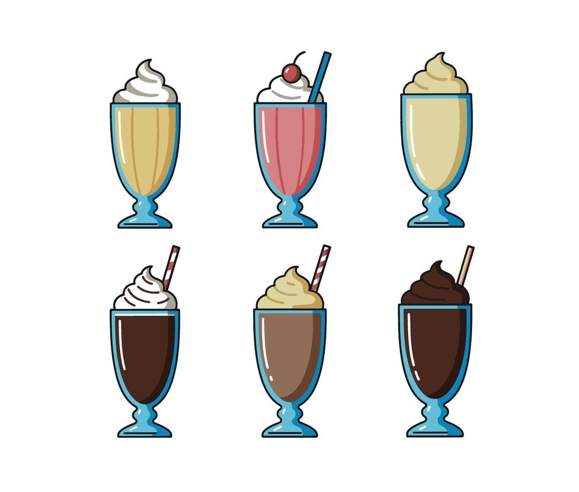 Colorful Cold Drinks and Tasty Juice Collection for Refreshment vector