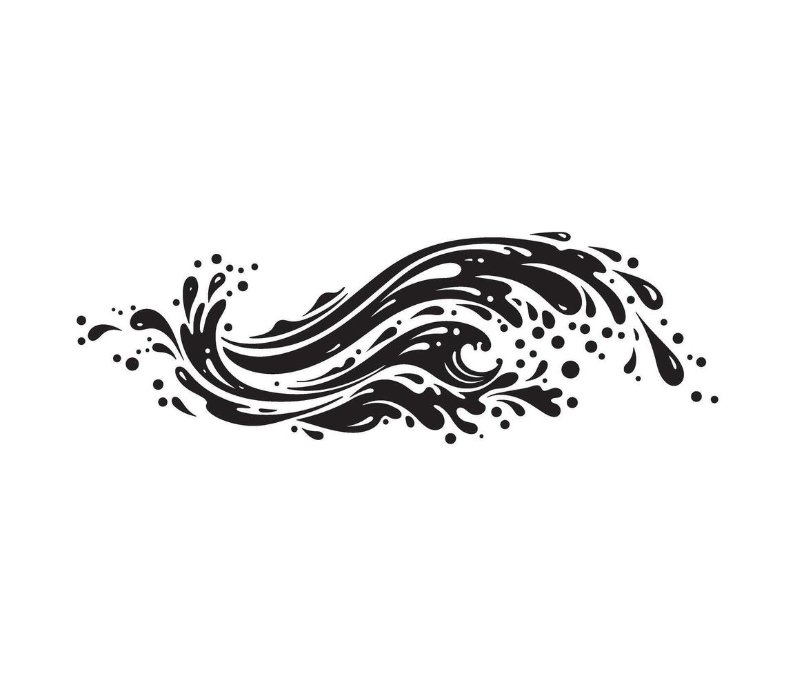 Unique black liquid wave splash with aesthetic composition vector