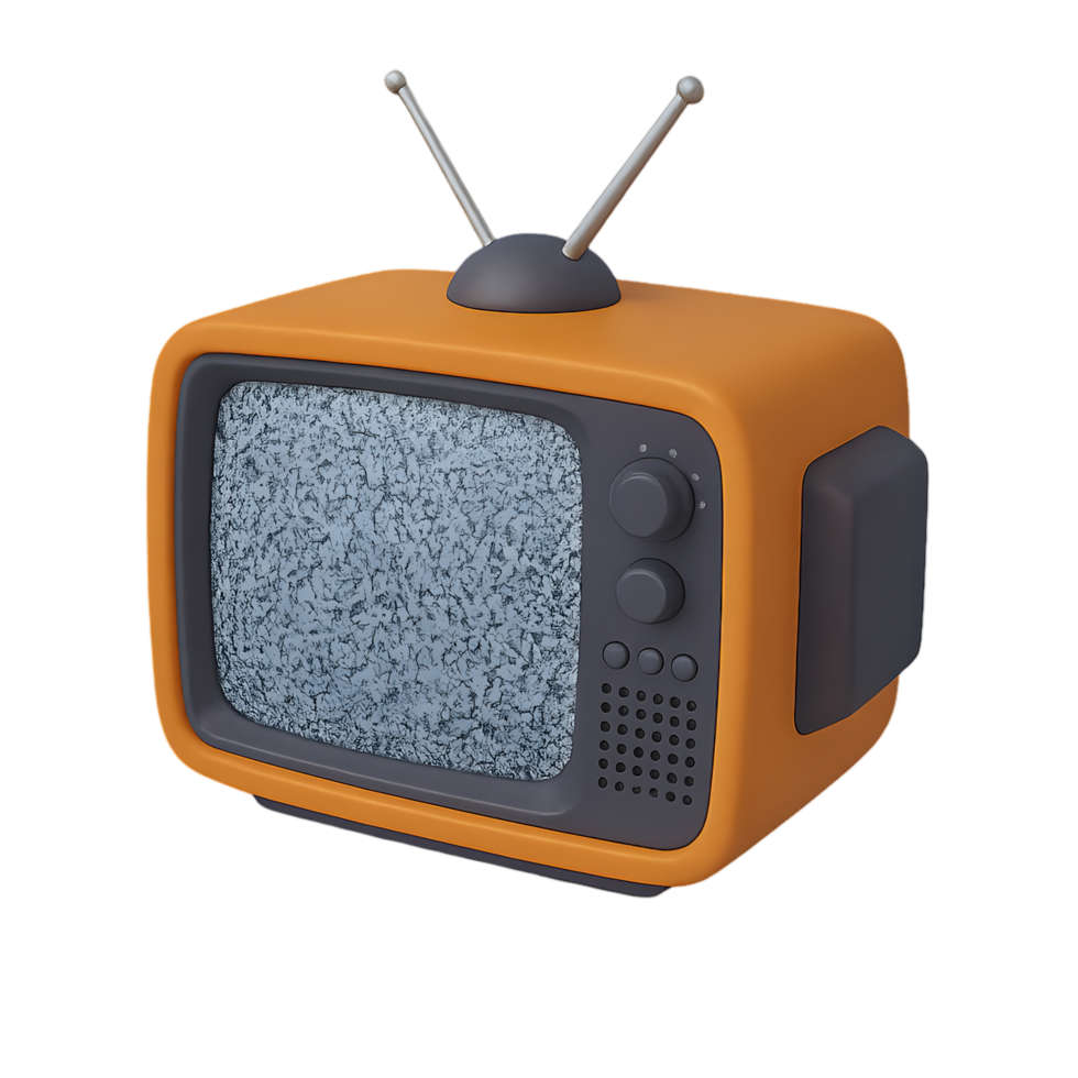 Static retro television with transparent background vintage aesthetic indoor setting capturing nostalgia png