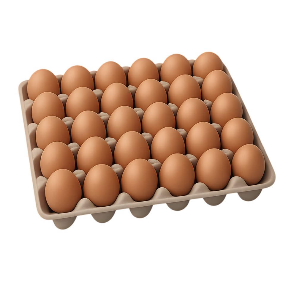Transparent egg tray displaying fresh eggs kitchen setting food photography minimalistic background aesthetic concept png
