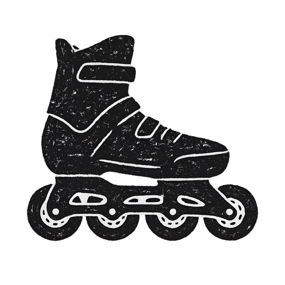 Dynamic rollerblading action urban park grunge texture transparent background vibrant environment close-up view png