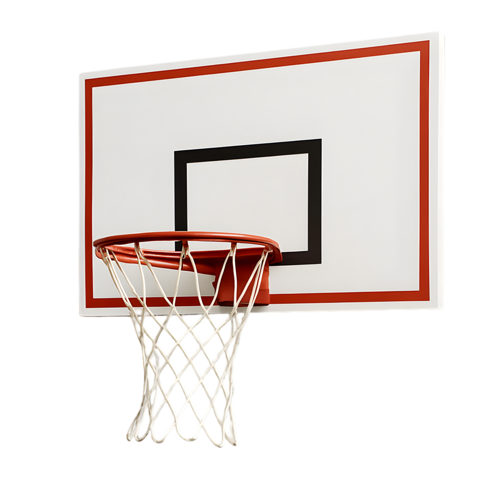 Swaying basketball hoop net transparent background action shot sports arena outdoor setting dynamic movement png