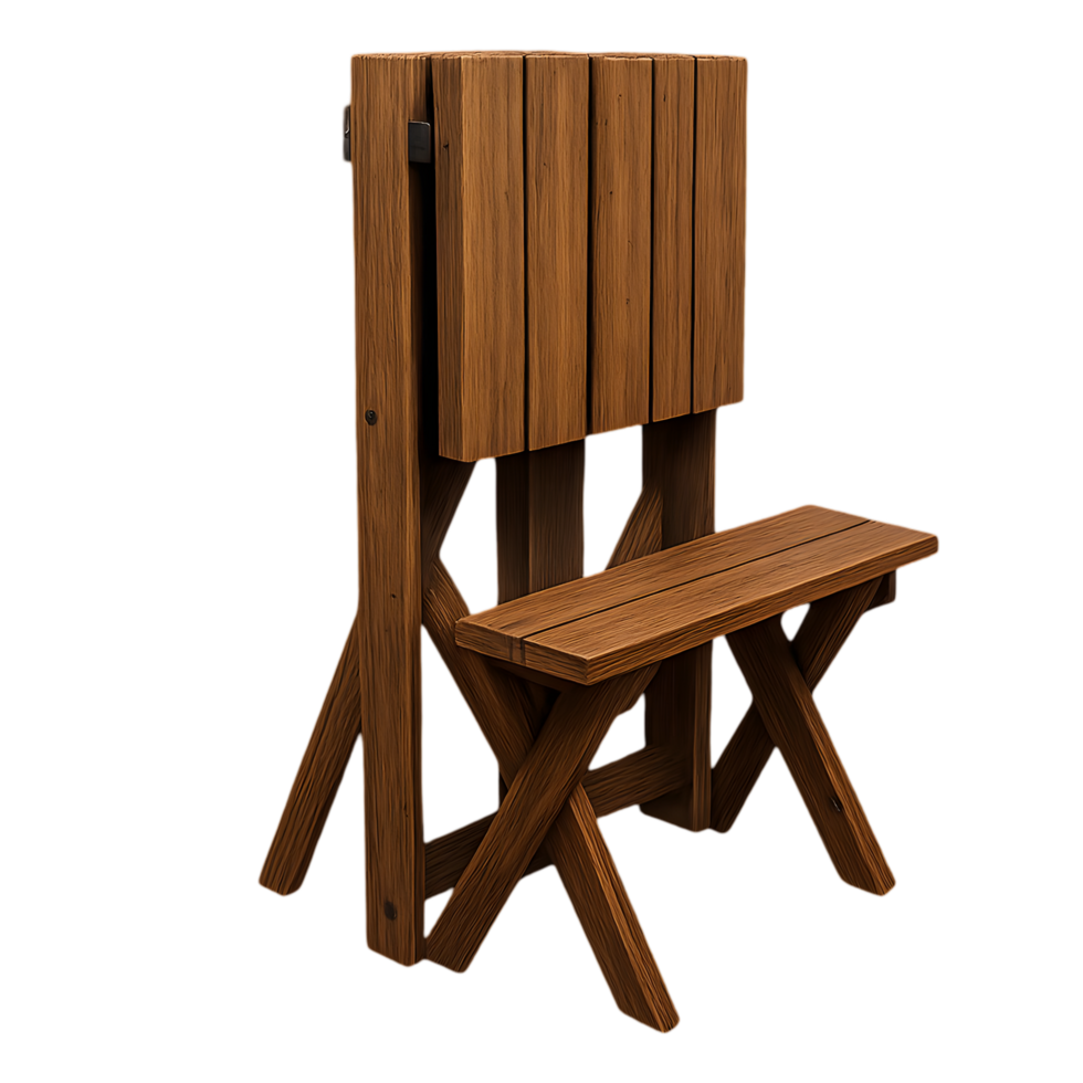 Transparent background of a folded picnic table in a relaxing outdoor setting capturing modern design and functionality png