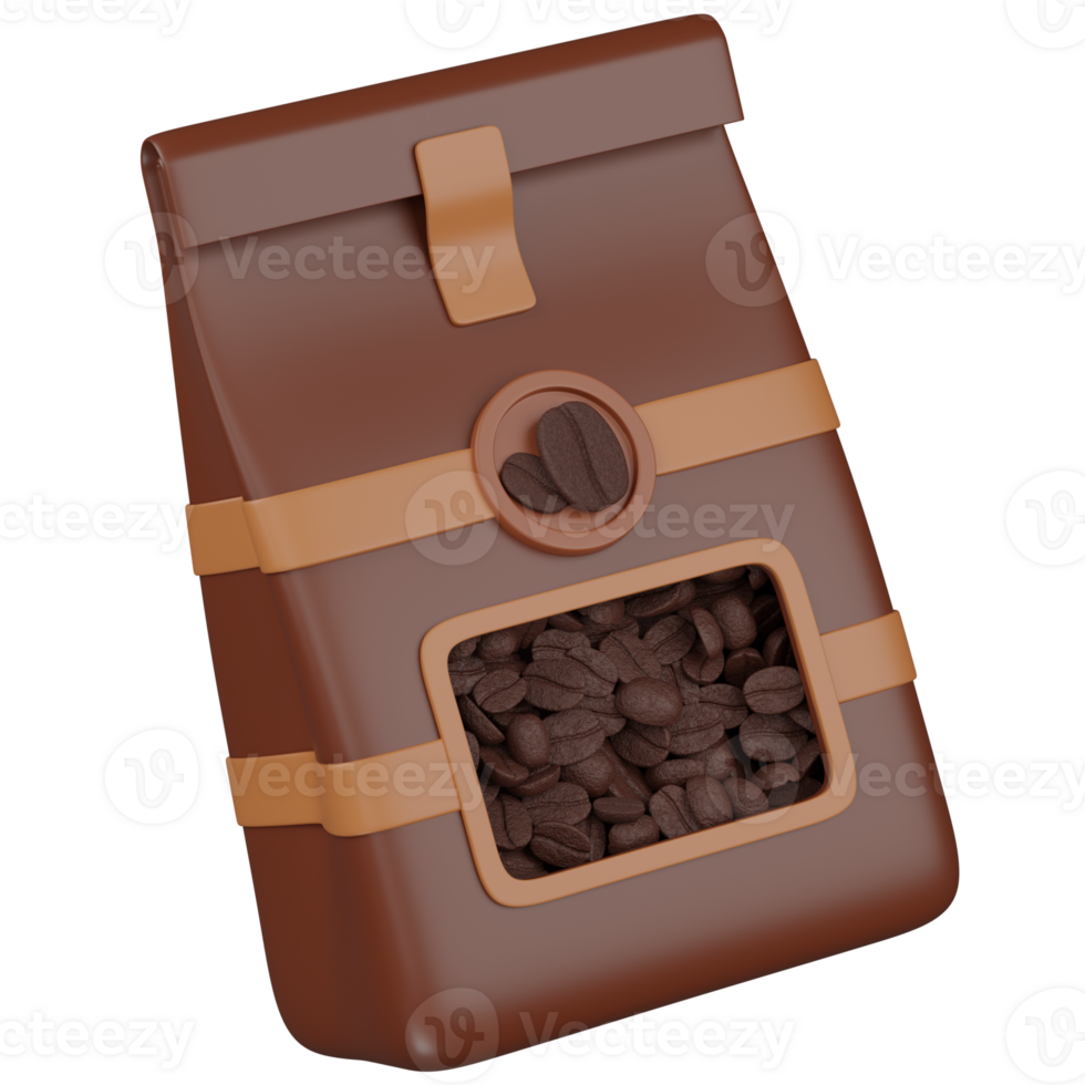 3d render Coffee Beans Package illustration png