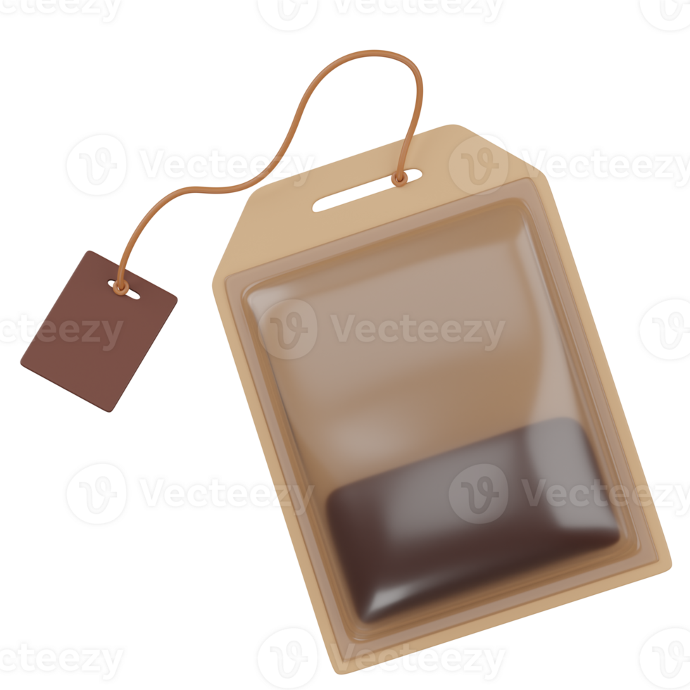 3d render Tea Bag icon png