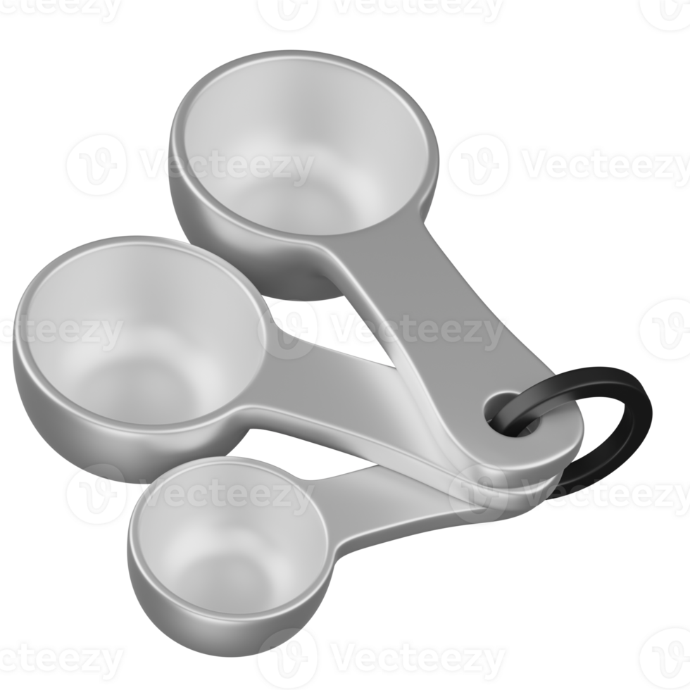 3d render measuring spoons icon png
