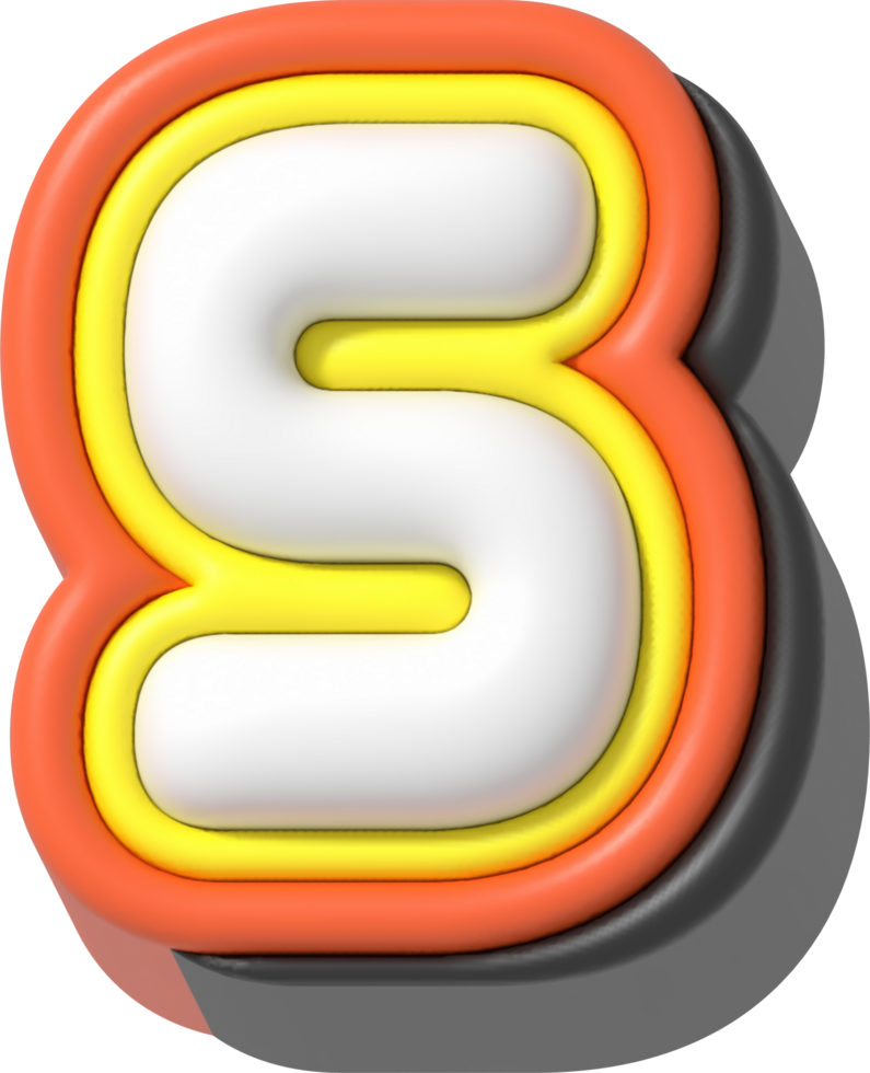 Letter S, Modern 3D Lettering png