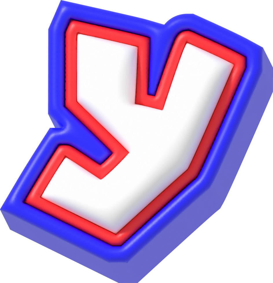 Letter Y, Super Cartoon 3D Lettering png