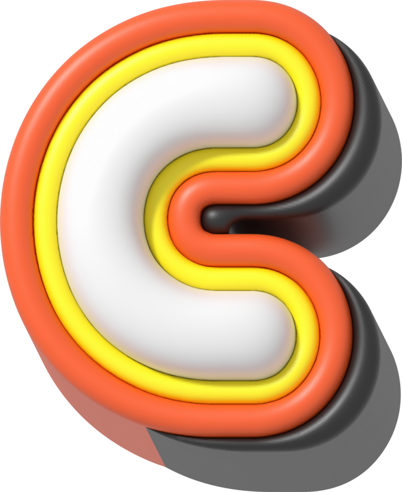 Letter C, Modern 3D Lettering png