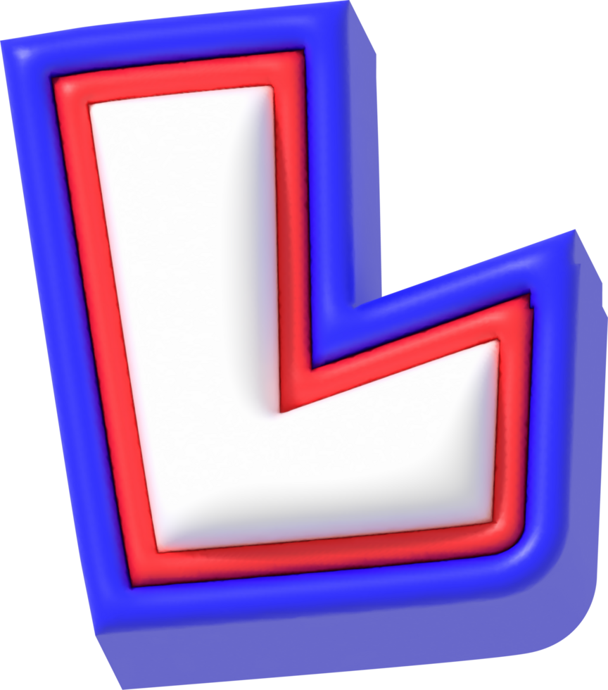 Letter L, Super Cartoon 3D Lettering png