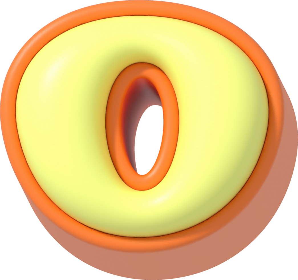 Letter O, Cartoon Pastel 3D Lettering png