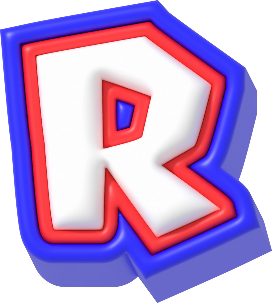 Letter R, Super Cartoon 3D Lettering png