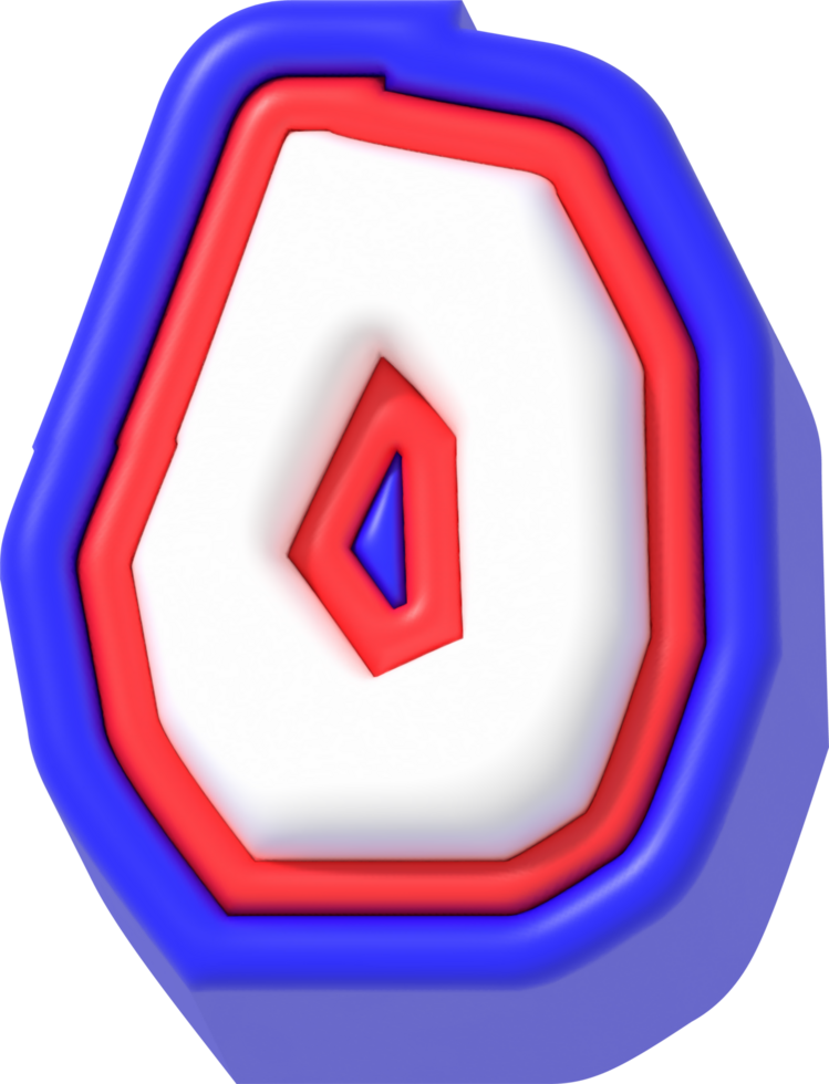 Number 0, Super Cartoon 3D Lettering png
