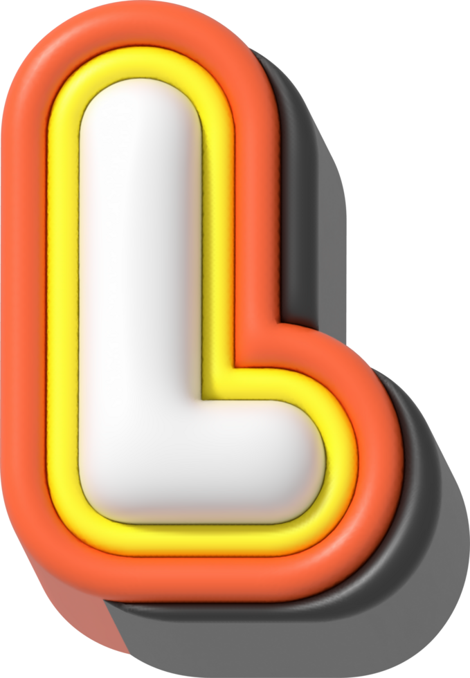 Letter L, Modern 3D Lettering png