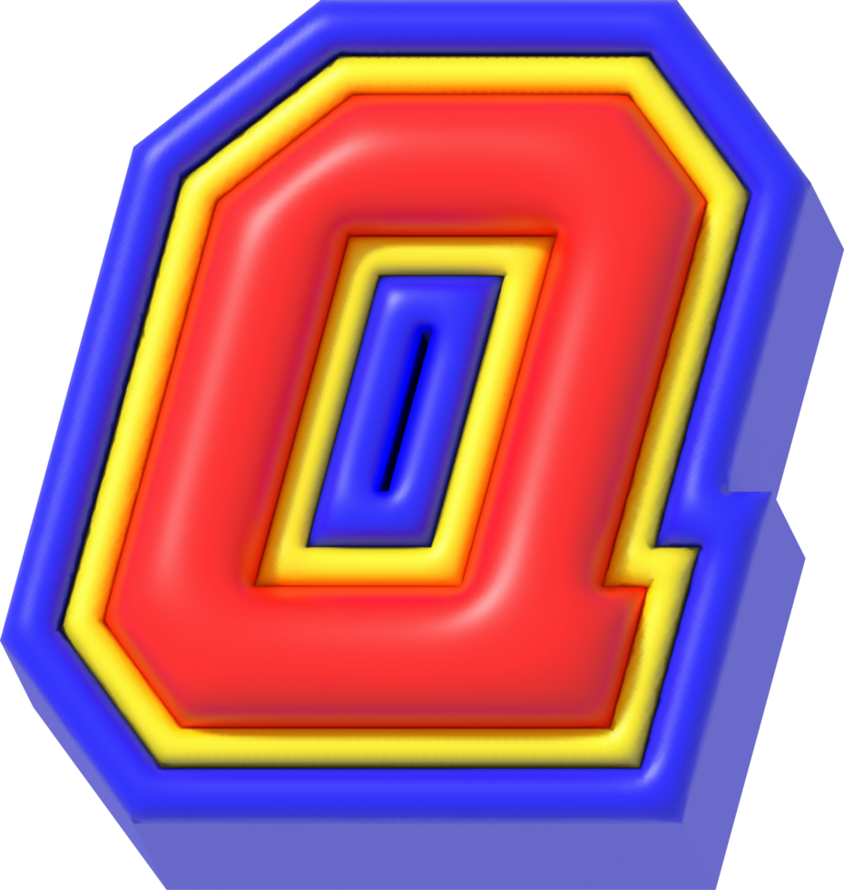 Letter Q, Modern Tech 3D Lettering png