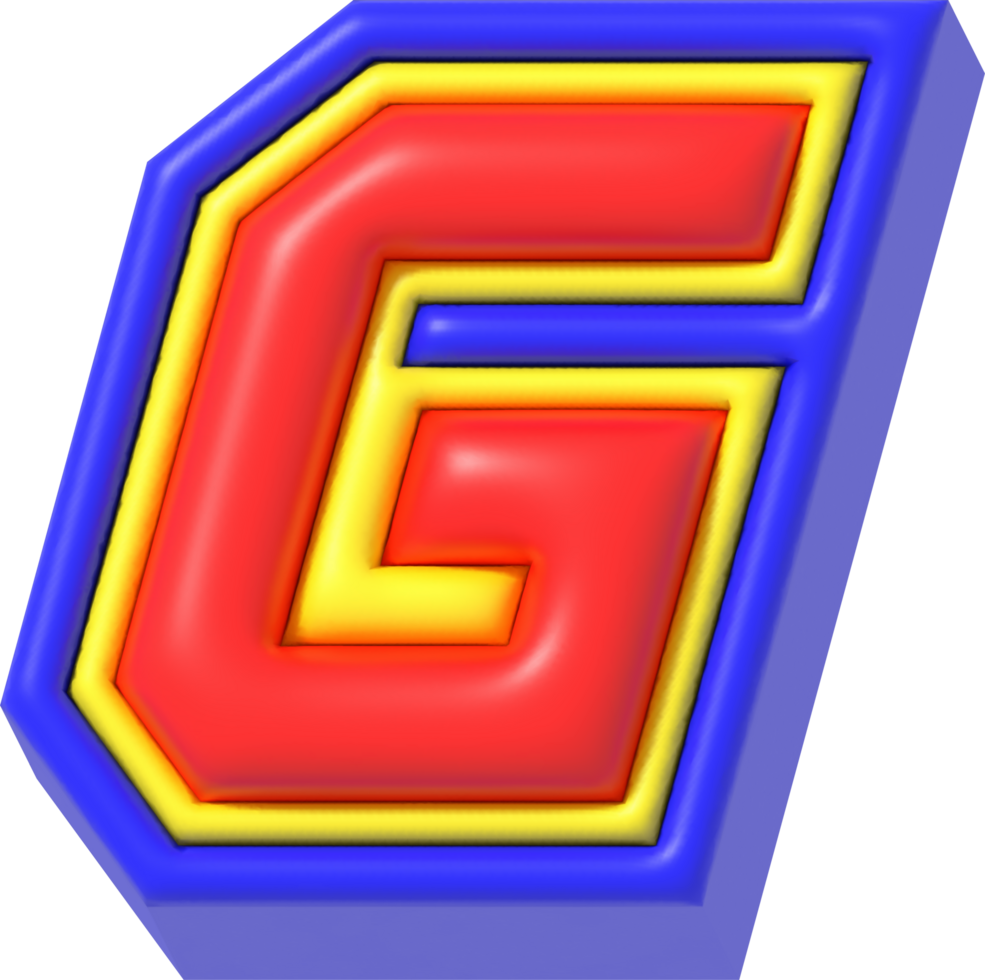 Letter G, Modern Tech 3D Lettering png