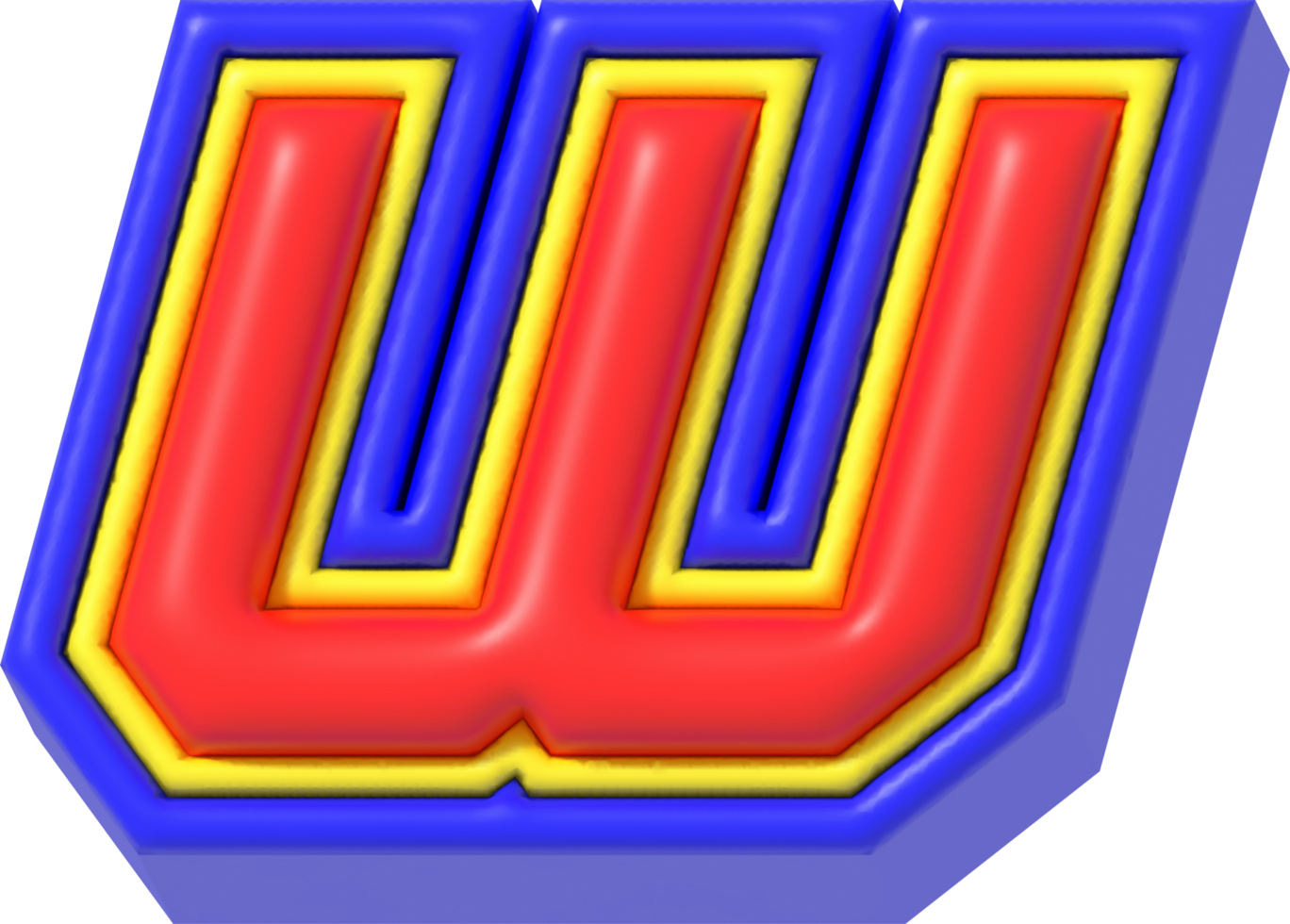 Letter W, Modern Tech 3D Lettering png