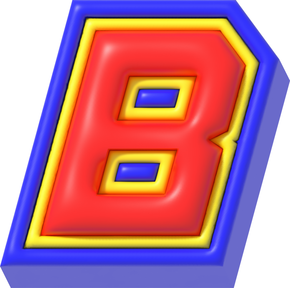 Letter B, Modern Tech 3D Lettering png