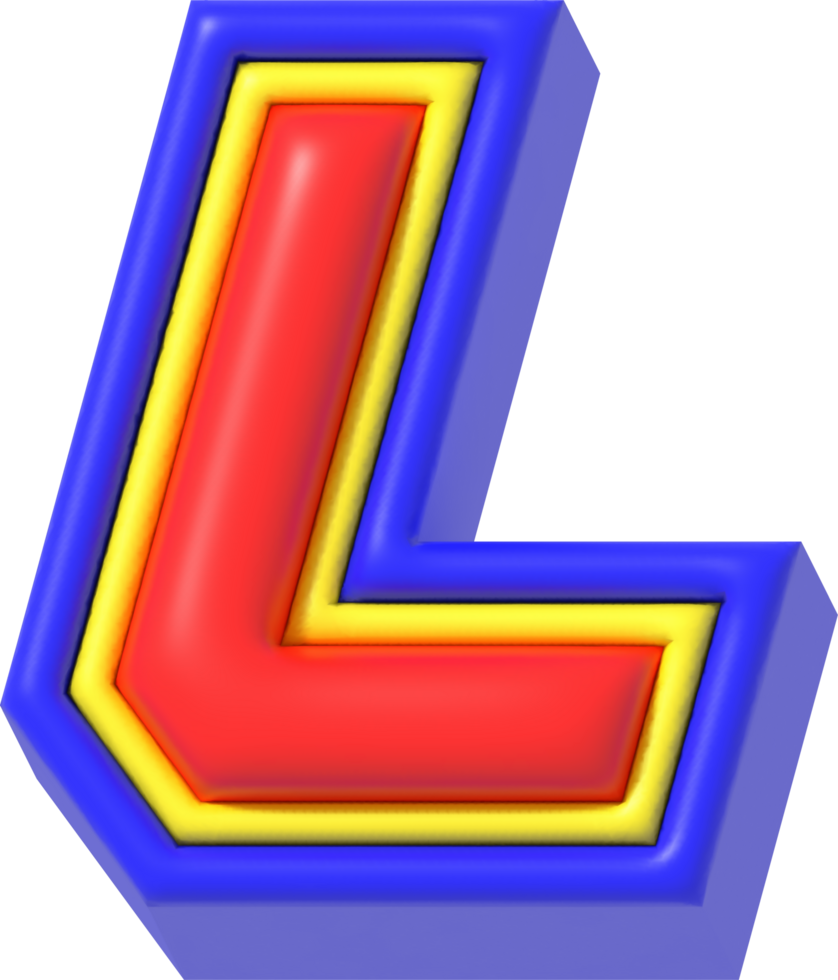 Letter L, Modern Tech 3D Lettering png