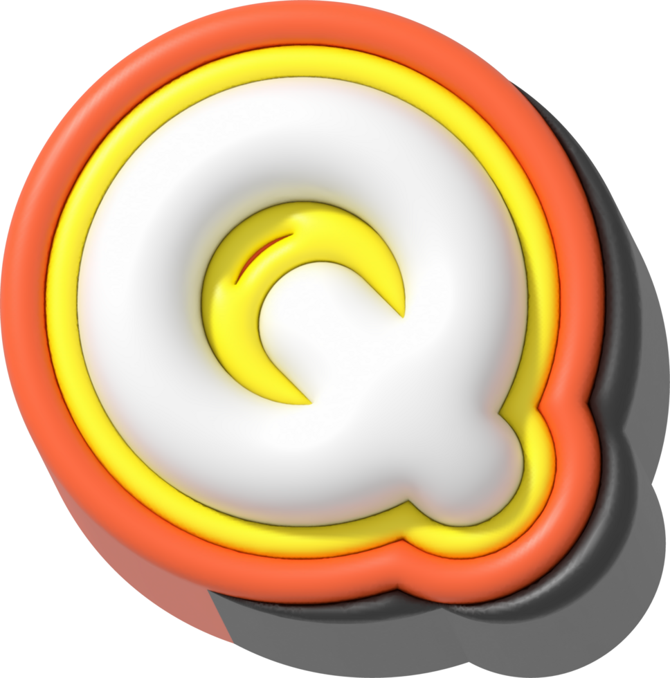 Letter Q, Modern 3D Lettering png