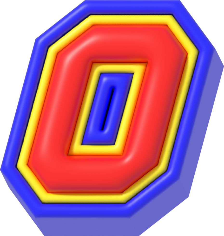 Letter O, Modern Tech 3D Lettering png