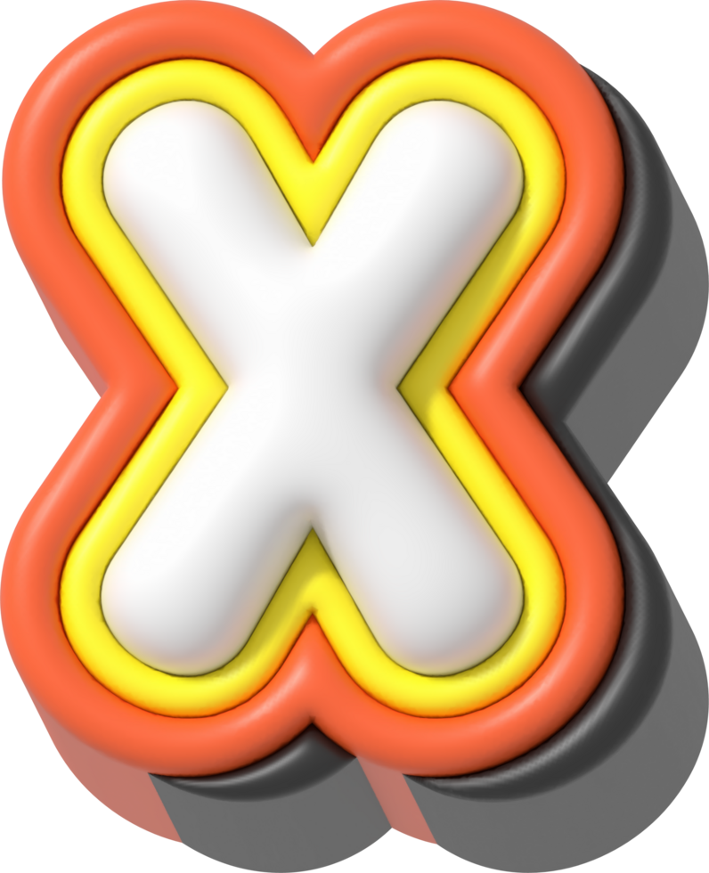 Letter X, Modern 3D Lettering png