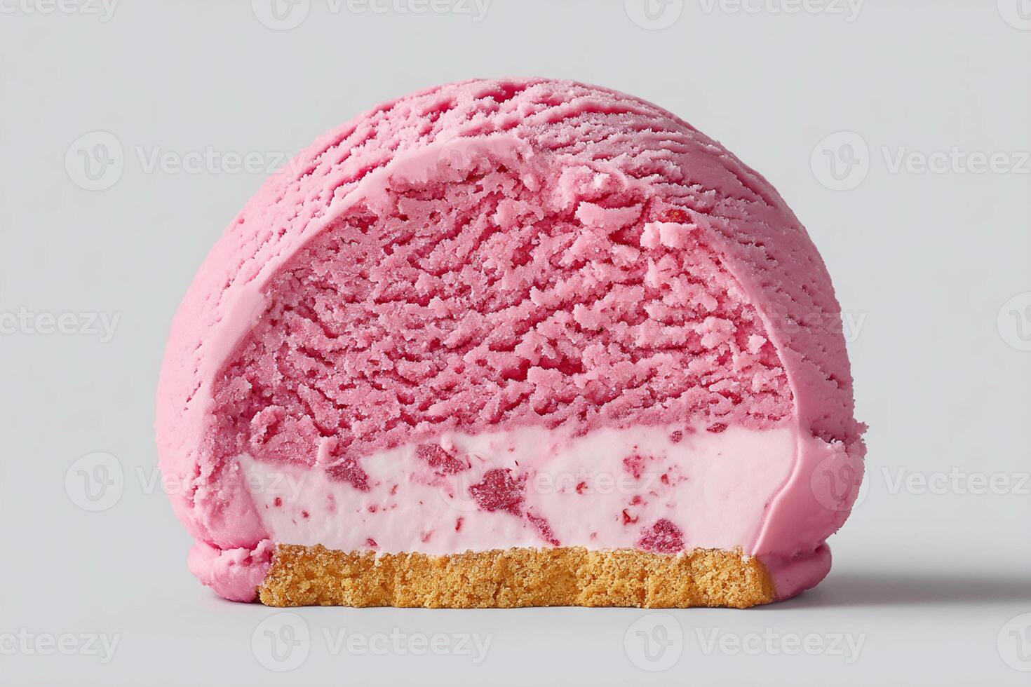 Delicious pink ice cream dessert with layers of creamy texture and a crispy graham cracker crust for a delightful summer treat photo