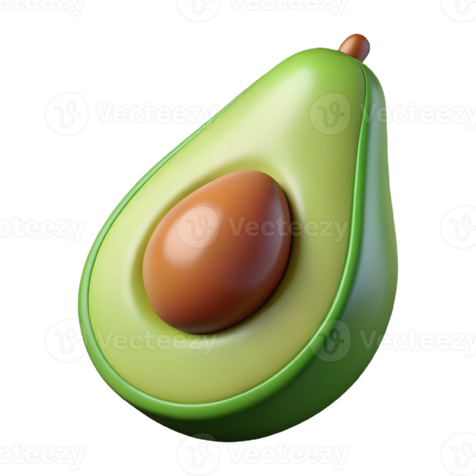 an avocado is shown on a transparent background png