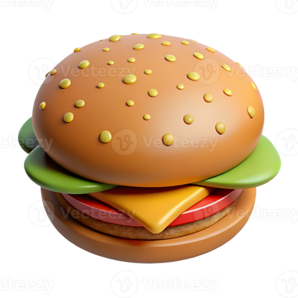 3D Illustration of Hamburger png