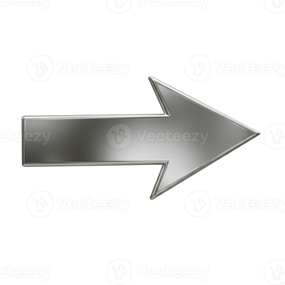 3D arrow image on see-through background png