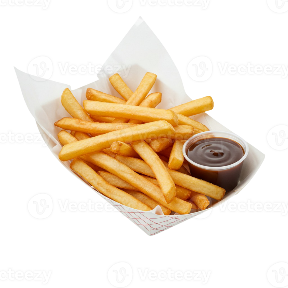 French fries next to sauce on a transparency png