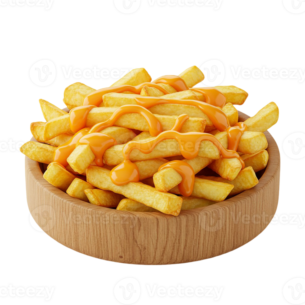 French fries and savory sauce shown on clear background png
