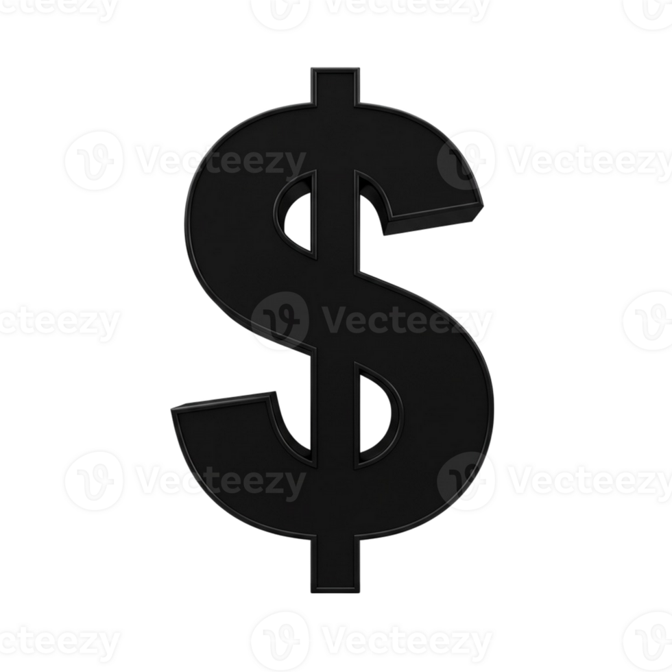 Dollar sign centered on a see-through backdrop png