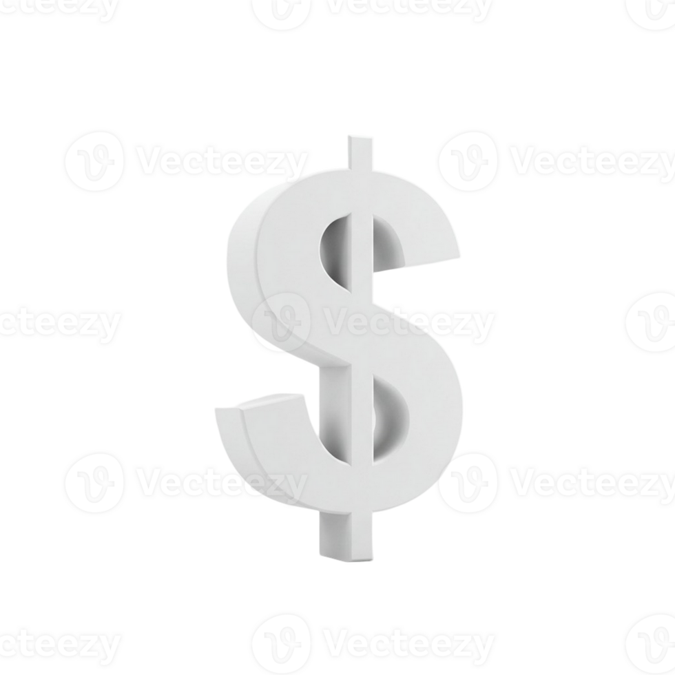 Dollar mark alone on a transparent background png
